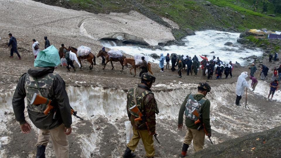 Image result for 60 day Amarnath yatra continues despite incessant rain