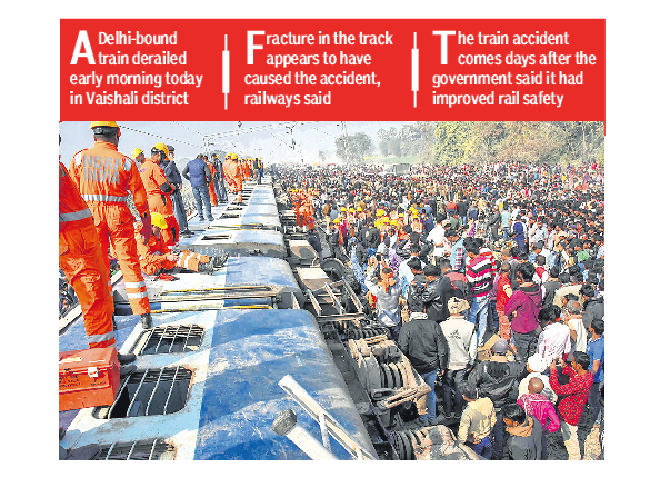 7 dead, scores injured as train derails in India