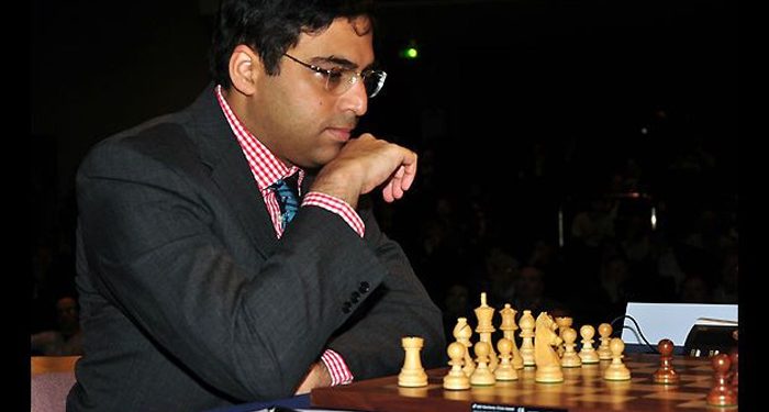 Viswanathan Anand ponders over his next move against Wesley So at Stavanger, Norway, Saturday