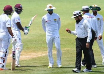 Dinesh Chandimal (C) has been charged with changing the condition of the ball during the second Test against West Indies in Saint Lucia, Saturday