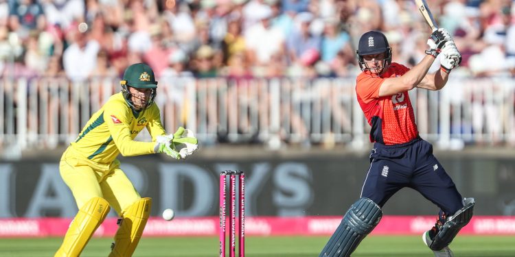 Jos Buttler plays a shot against Australia, Wednesday