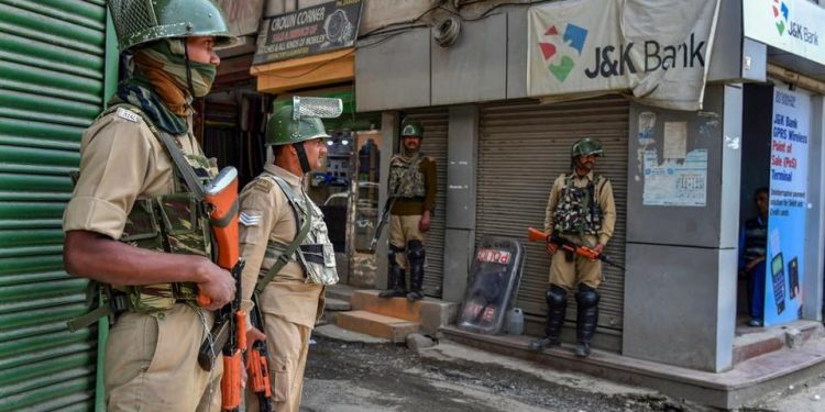File Photo: CRPF personnel stand guard during Ramadan ceasefire in Srinagar.
