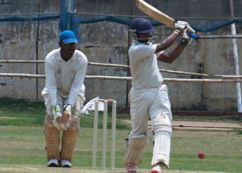 Action during Sundergarh versus Nayagarh match at the Sunshine ground in Cuttack, Sunday