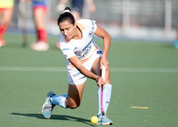 Indian skipper Rani Rampal in action against Spain, Friday