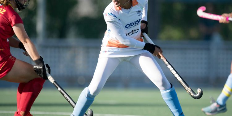 Gurjit Kaur scored two goals for India against Spain, Tuesday