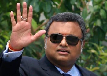 Karti Chidambaram at the CBI office in new Delhi on Wednesday Express photo by Prem Nath Pandey 23 aug 17