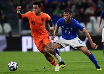 Action during Italy versus the Netherlands friendly match at Turin, Monday