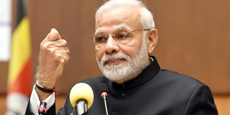 KAMPALA, JULY 25 (UNI):- The Prime Minister, Narendra Modi addressing the India - Uganda Business Forum, organised by the CII and Private Sector Foundation Uganda, in Kampala, Uganda on Wednesday. UNI PHOTO-43U