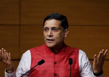 India's chief economic advisor Arvind Subramaniam gestures as he addresses the media during a news conference, in New Delhi, India, January 31, 2017. REUTERS/Adnan Abidi - RTX2YXSI