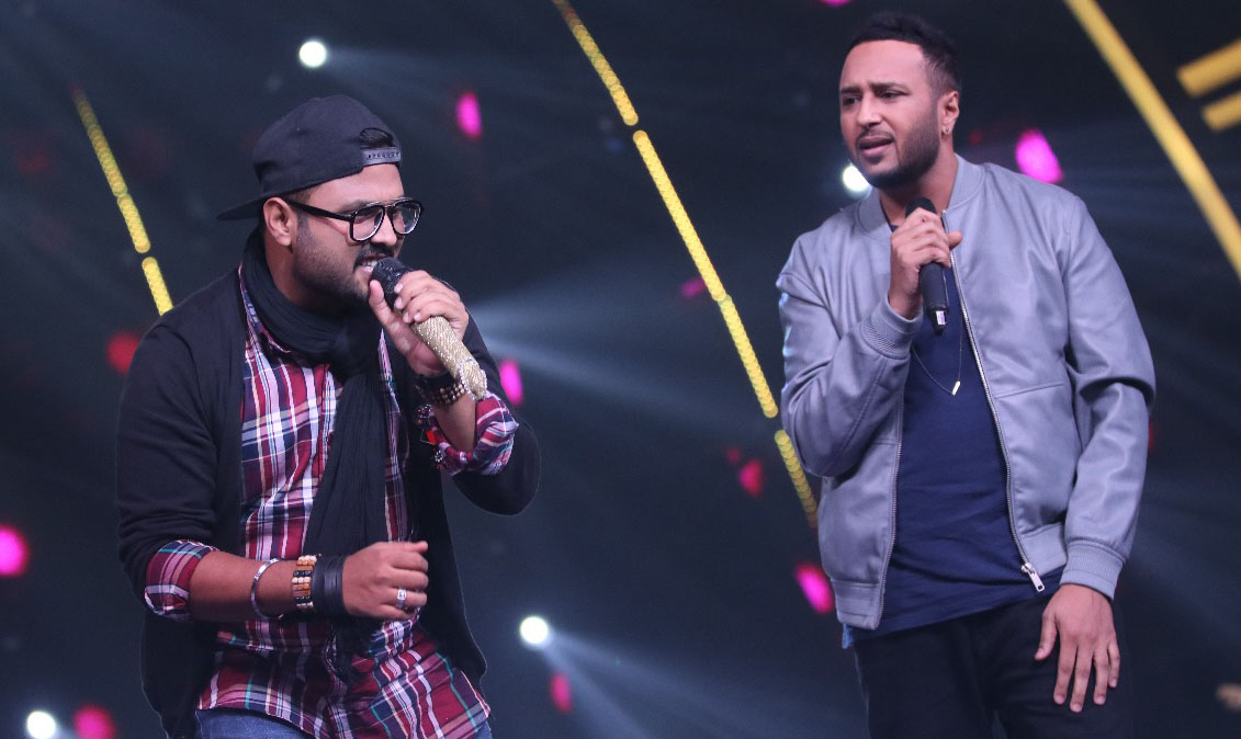 Biswajit Mahapatra with Ash King on Indian Idol 10 (2)