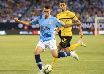 Man City’s Phil Foden in action during their International Champions Cup match against Borussia Dortmund in Chicago, July 21