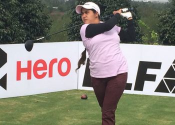 Amandeep Drall plays a shot at Hosur, Friday

       