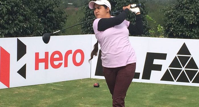 Amandeep Drall plays a shot at Hosur, Friday

       