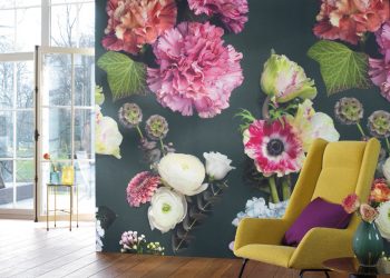 over sized floral wallprint