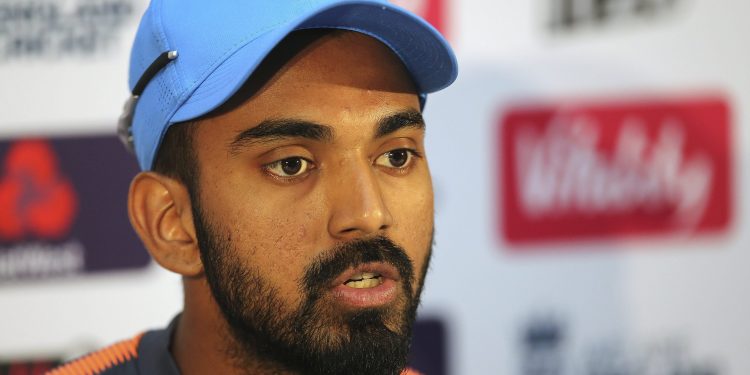 KL Rahul speaks during a press conference at The SSE SWALEC in Cardiff, Thursday