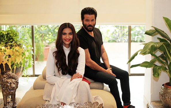 MUMBAI, INDIA - NOVEMBER 29: (Editors Note: This is an exclusive shoot of Hindustan Times) Bollywood actors Sonam Kapoor and Anil Kapoor during an exclusive interview and photoshoot with HT Caf-Hindustan Times, at their residence, in Juhu, on November 29, 2015 in Mumbai, India. During an interview Sonam Kapoor said, "No one knows my struggle. For instance, I just refuse to take my dads help." On Film Reviews, Anil Kapoor said, "I only read reviews either six months or a year later. At that time, I can look at them objectively." This year really has been a good one for Anil Kapoor and Sonam Kapoor. While Sonams latest release has turned into a box office success it has entered the Rs 200 crore clubs the performer has also shot to get a special picture on late flight attendant Neerja Bhanot. Meanwhile, Anil received rave reviews for his part in Dil Dhadakne Do. Now, the senior artiste is busy working on the second season of his TV show that is popular. (Photo by Vidya Subramanian/Hindustan Times via Getty Images)