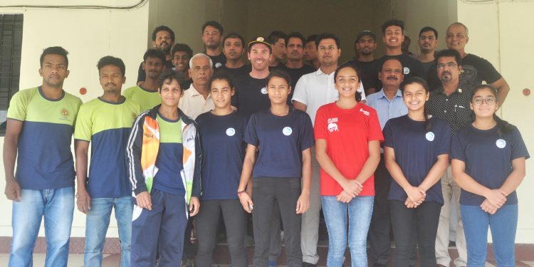 Trainees and officials of the training camp pose for a shutterbug in Bhubaneswar, Wednesday