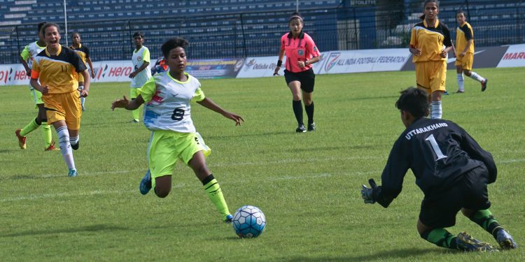 Action between Odisha versus Uttarakhand match at Barabati Stadium, Tuesday