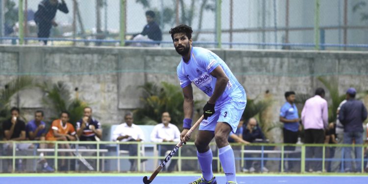 Rupinder Pal Singh in action during one of the games against New Zealand