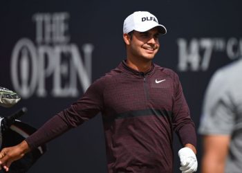 Shubhankar Sharma is all smiles Friday after making the cut at The Open