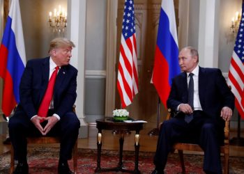 President Trump and Russia’s President Vladimir Putin meet in Helsinki, Finland, Monday. 	REUTERS photo