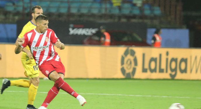 Action during Girona FC versus Kerala Blasters in Kochi, Saturday