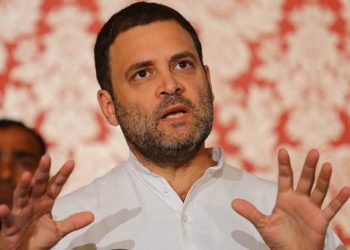 Congress president Rahul Gandhi addresses media conference at MCA in BKC  on Wednesday.
Express photo by Prashant Nadkar, Wednesday 13th June 2018, Mumbai, Maharashtra.