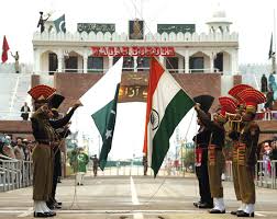 Indian and Pakistani soldiers at the Wagah border. 	File Photo