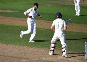 Jasprit Bumrah celebrates dismissing Jos Buttler at Trent Bridge