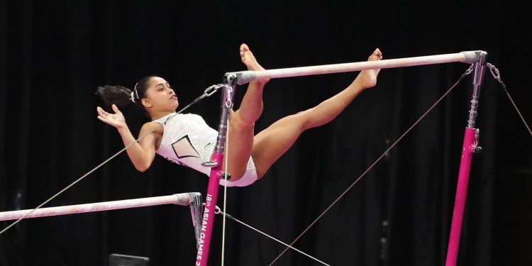 India's Dipa Karmakar performs during the qualification round in Asian Games Tuesday