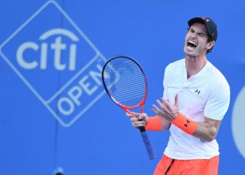 Andy Murray celebrates after his win