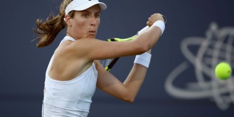 Johanna Konta in action at the WTA hardcourt event