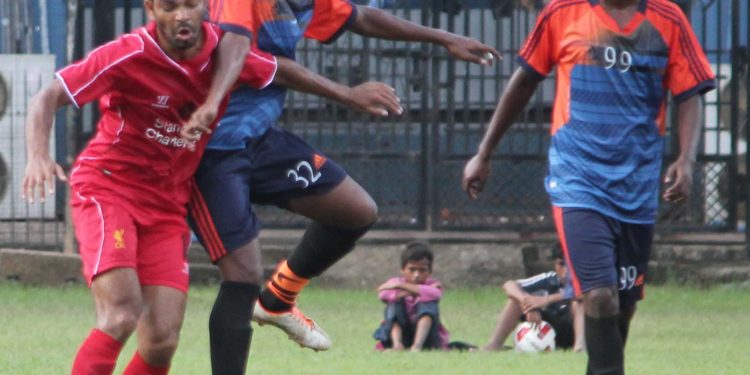 Action during SAI versus OGP match at the Barabati Stadium, Saturday