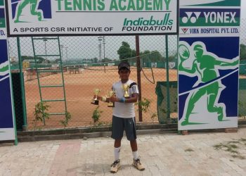 Sohini Mohanty poses with her trophies at Haryana, Friday