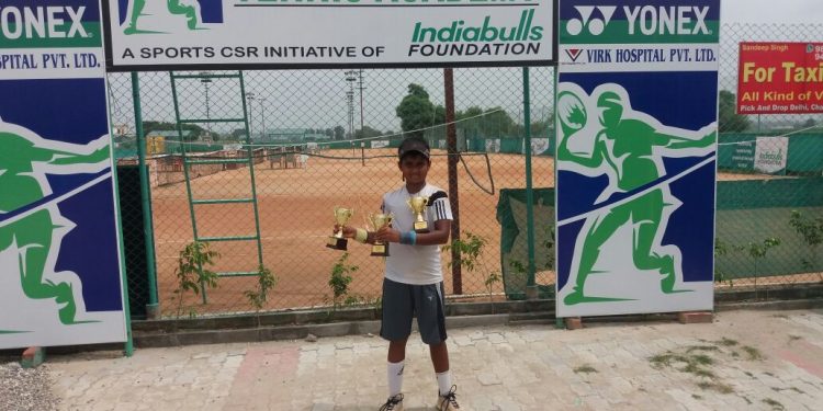 Sohini Mohanty poses with her trophies at Haryana, Friday