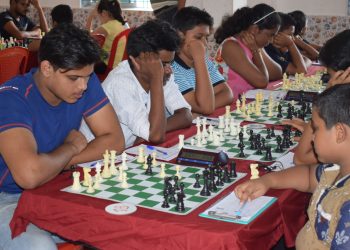 Players contemplate over their next moves in Bhubaneswar, Saturday     