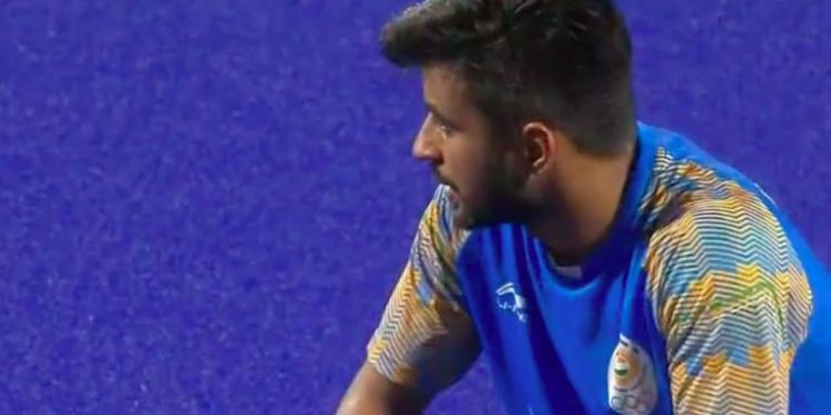 A dejected Manpreet Singh after the loss against Malaysia in the semifinals