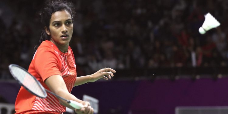 PV Sindhu watches the shuttle closely during her match against Gregoria Tunjung at Jakarta, Saturday 