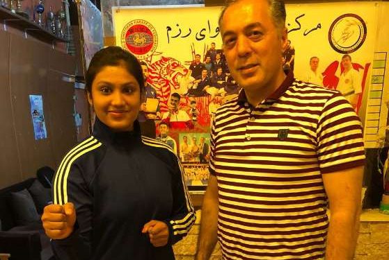 Payal Baral with Iranian coach Ahmad Safi during a training programme in Tehran for the Asian Games