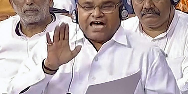 New Delhi: Minister for Social Justice and Empowerment Thawar Chand Gehlot speaks in the Lok Sabha during the Monsoon session of Parliament, in New Delhi on Thursday, Aug 2, 2018. (LSTV Grab via PTI) (PTI8_2_2018_000137B)