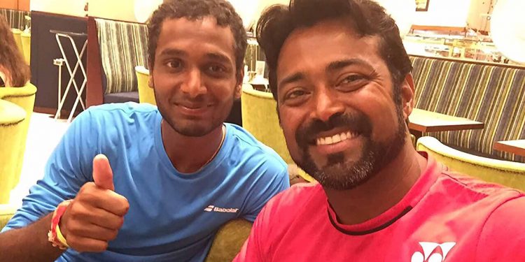 Leander Paes (right) with Leander Paes