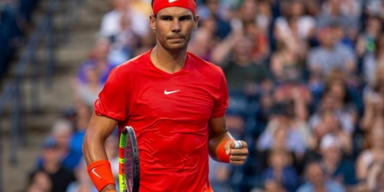 Rafael Nadal celebrates after his win in Canadian Open