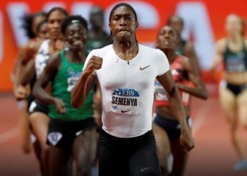 Castor Semenya in action during the 400m race which she won comfortably