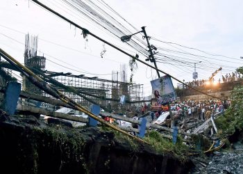 Majerhat tragedy: A section of Majerhat bridge that collapsed in south Kolkata, Tuesday