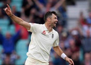 James Anderson after dismissing Mohammed Shami at the Oval celebrates after becoming the highest wicket-taker among fast bowlers, Wednesday    