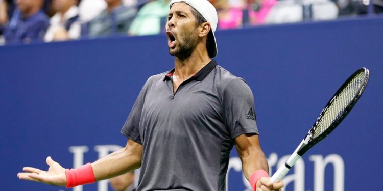 Fernando Verdasco celebrates after defeating Andy Murray in Beijing, Friday 