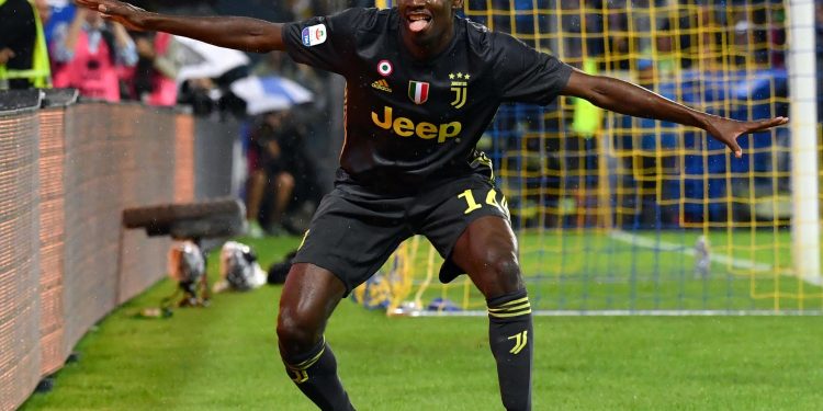 Blaise Matuidi celebrates after scoring Juventus’ winning goal against Parma, Saturday