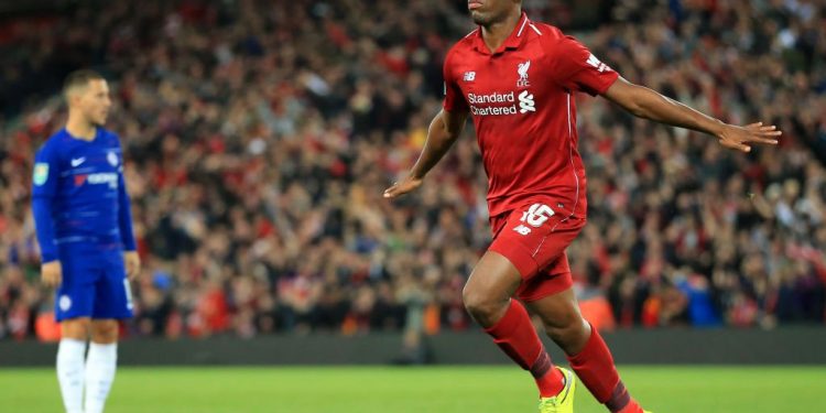 Daniel Sturridge celebrates after scoring Liverpool’s equaliser against Chelsea at Stamford Bridge, Saturday