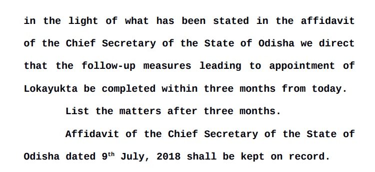 Copy of the SC order on formation of Lokayukta