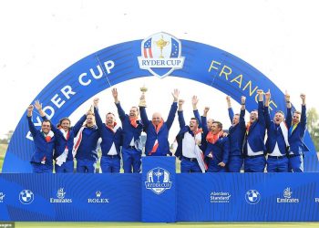 Team Europe celebrate their victory in Ryder Cup